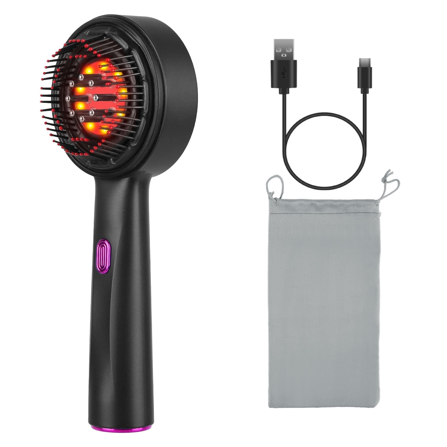 Waterproof 3-in-1 Red Light Hair Oil Applicator Scalp Massager Brush